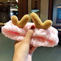 Diadema suave y cálida de forro polar coral con lazo y orejas de animales para lavarse la cara, turbante de moda para mujer y niña, accesorios para el cabello.