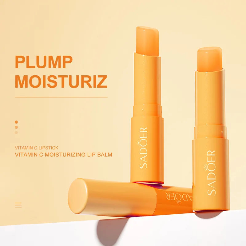 SADOER Vitamina C Cuidado de los labios hidratante Previene los labios agrietados y repara los labios suaves y no irritantes