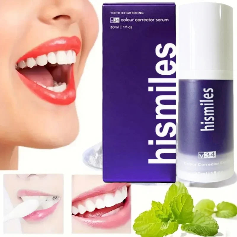 Pasta Dental Blanqueadora V34 Purple, Elimina Manchas de Placa, Limpieza Bucal, Blanqueamiento Dental, Herramientas para el Cuidado de los Dientes, Aliento Fresco