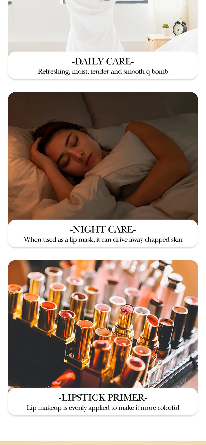 SADOER Vitamina C Cuidado de los labios hidratante Previene los labios agrietados y repara los labios suaves y no irritantes