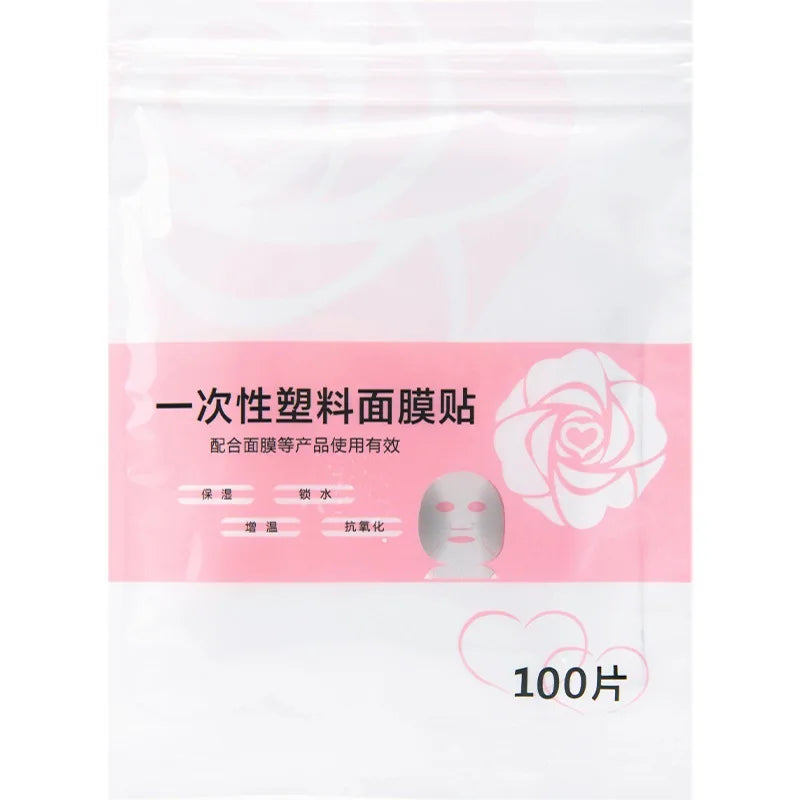 Película plástica desechable para la cara, mascarilla limpiadora de cara completa, pegatinas para el cuello, papel transparente, máscaras de PE, herramienta saludable de belleza Facial