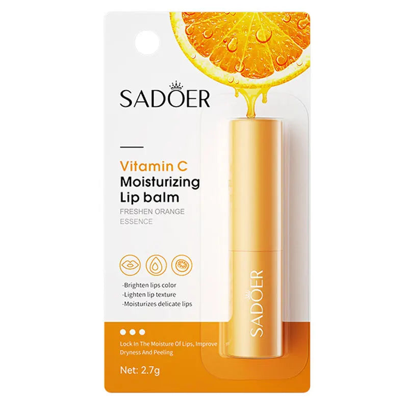 SADOER Vitamina C Cuidado de los labios hidratante Previene los labios agrietados y repara los labios suaves y no irritantes