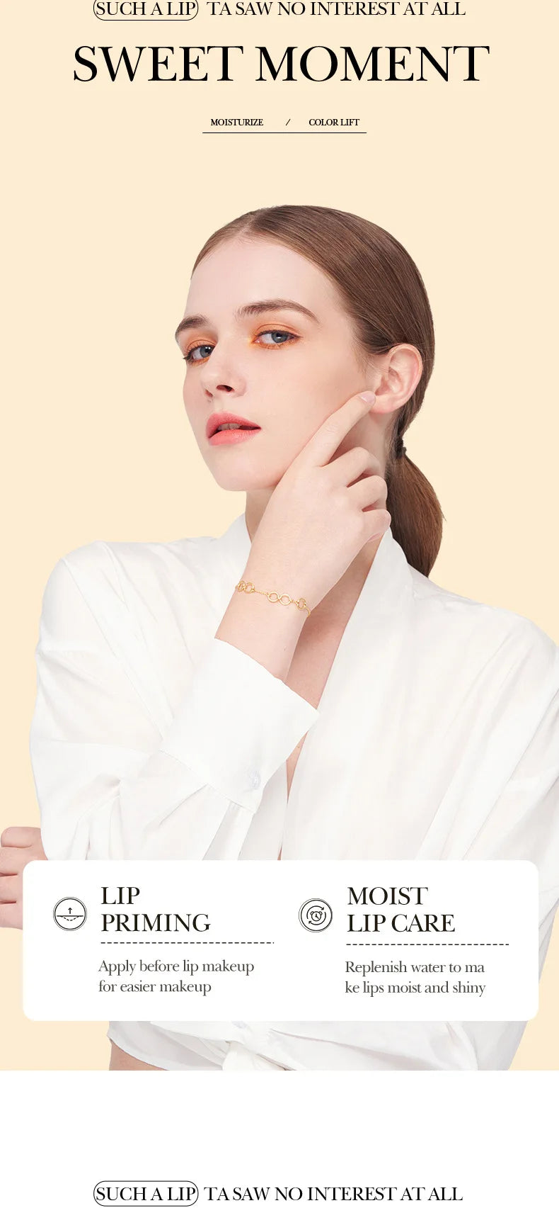 SADOER Vitamina C Cuidado de los labios hidratante Previene los labios agrietados y repara los labios suaves y no irritantes