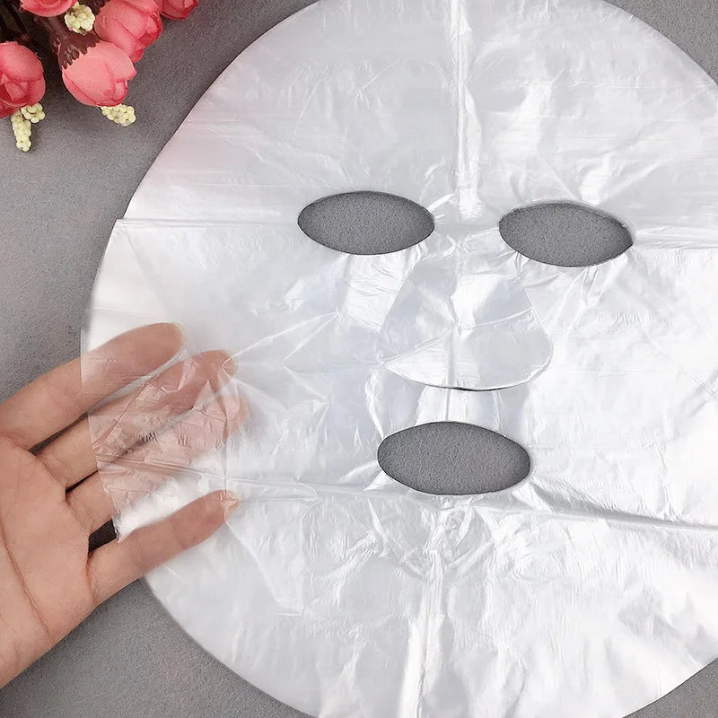 Película plástica desechable para la cara, mascarilla limpiadora de cara completa, pegatinas para el cuello, papel transparente, máscaras de PE, herramienta saludable de belleza Facial