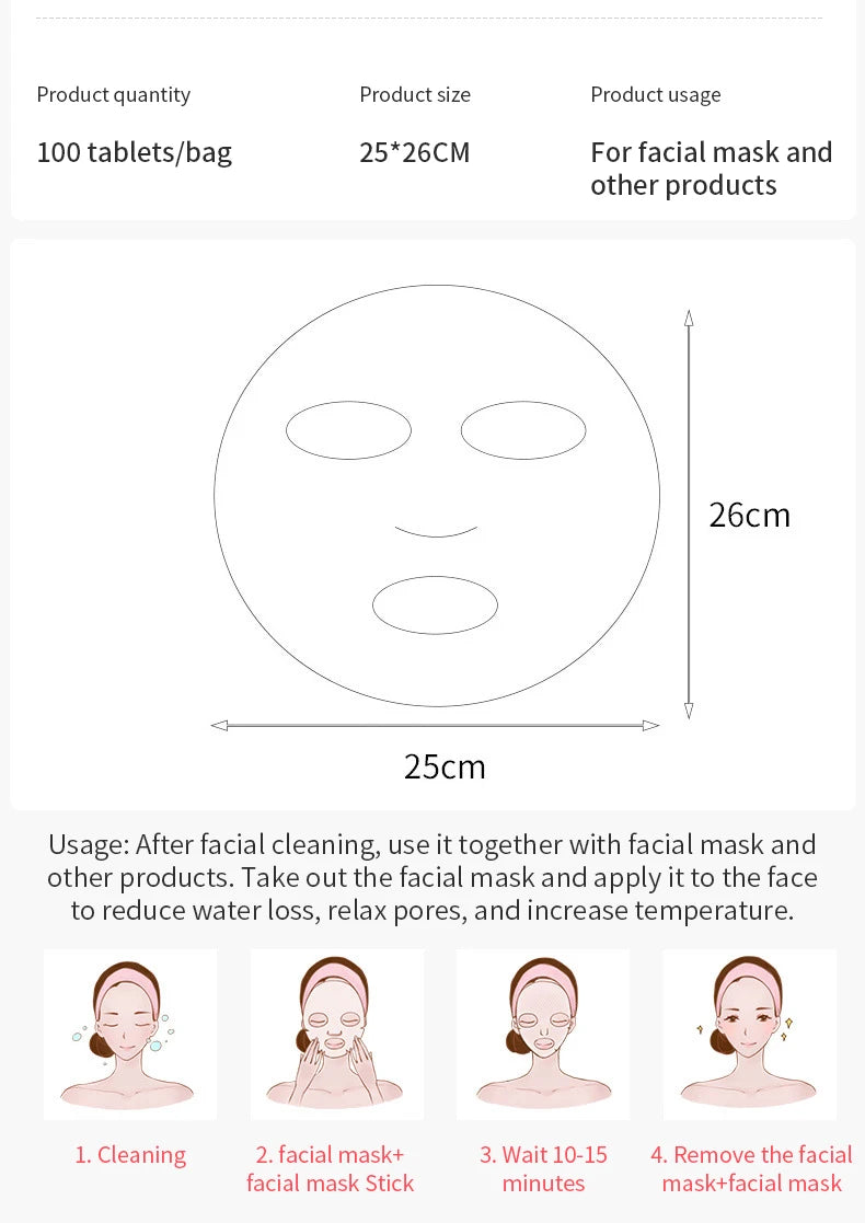 Película plástica desechable para la cara, mascarilla limpiadora de cara completa, pegatinas para el cuello, papel transparente, máscaras de PE, herramienta saludable de belleza Facial